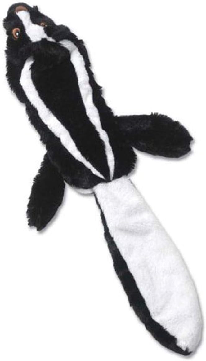 PetRageous 91530 RoadRageous Skunk Plush Squeaker Dog Toy 22-Inch Long and Stuffless Body for Dogs of All Breeds, Black