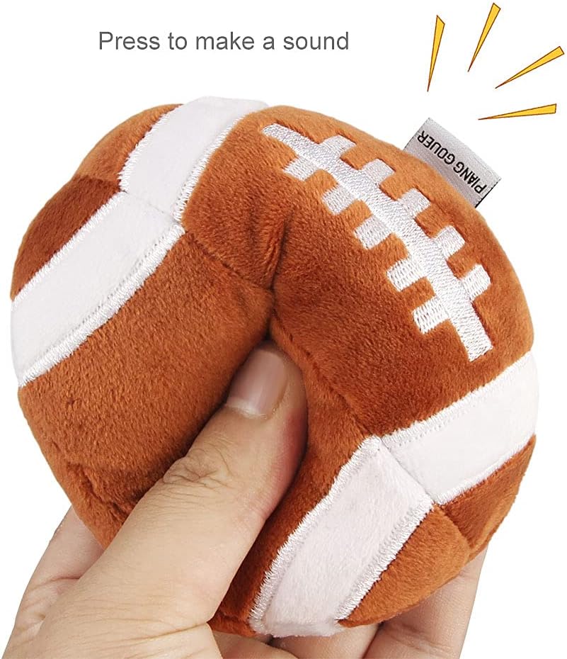 3-PACK Interactive Dog Toys Ball Suitable for Small and Medium Dogs, Soccer Ball, Football and Tennis Balls for Dogs, Stuffed with Fluffy Squeak Dog Toys, Puppy Dog Plush toys, Dog Birthday Gifts