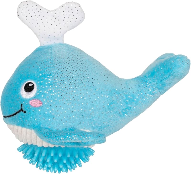 ZippyPaws Dog Toy, Feeling Whaley Good!, Teeth and Gum Cleaning TPR Spiky Ball, Pet Shop Collection (314604)