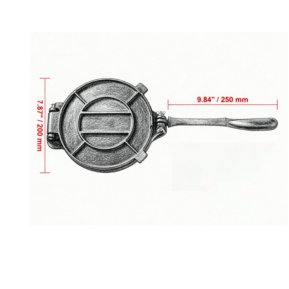 AEELLEEA 7.87 Inch Cast Iron Tortilla Press, Heavy Duty Tortilla Maker for Homemade Tortillas, Roti, Flatbread