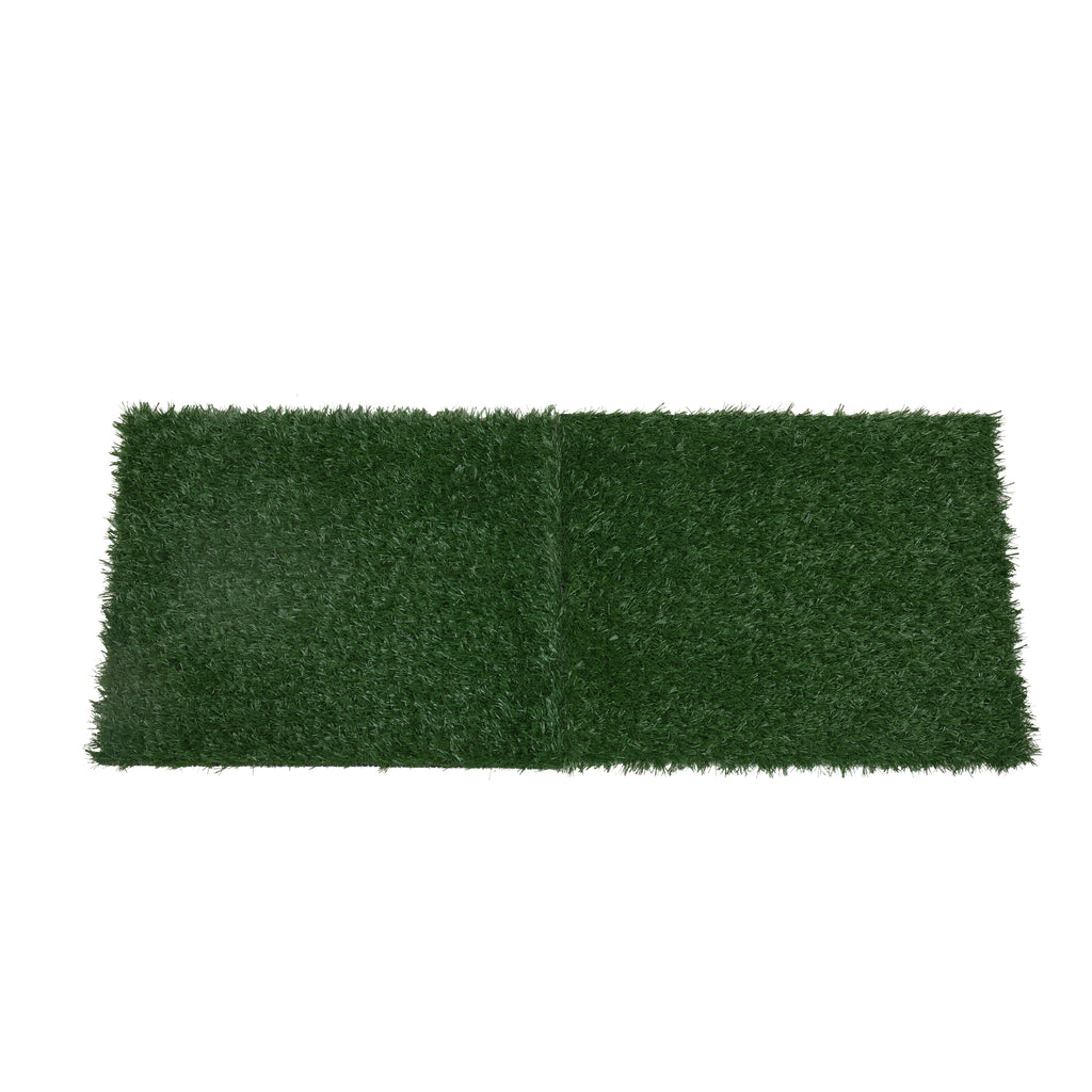 2 Pack Reusable Dog Artificial Grass Pee Pads, 27.95"×18.11" Washable Puppy Potty Training Turf Mat for Indoor Apartment Use