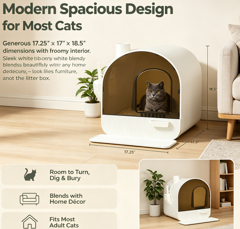 Enclosed Cat Litter Box with Drawer
