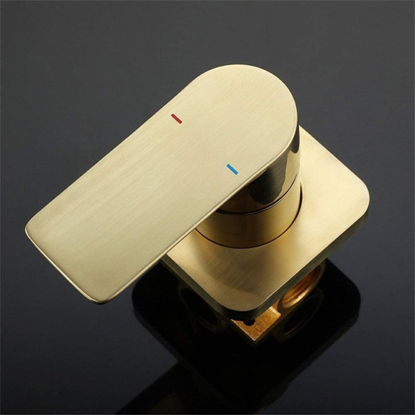AEELLEEA Wall Mount Waterfall Bathroom Faucet, Modern Single Handle 2-Piece Sink Faucet Set with Wide Spout, Brushed Gold