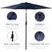 Outdoor Patio Umbrella Dark Blue, Square Top Sun Shade with Silver Pole and Base, Tilt Adjustable for Deck Backyard Garden