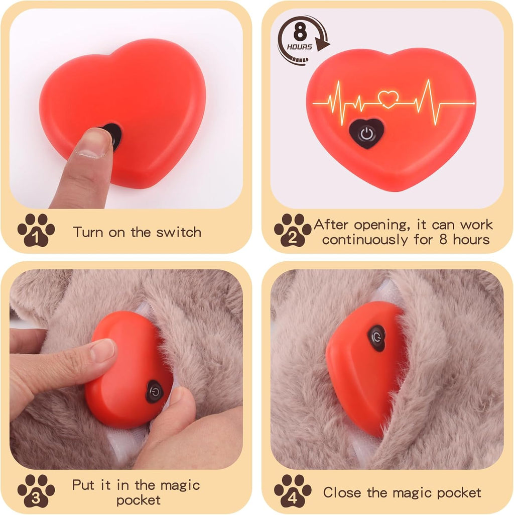 ZippyPaws Toy Dog Anxiety Relief Calming Aid Puppy Heartbeat Stuffed Animal Behavioral Training Sleep Aid Comfort Soother Plush Toy for Puppies Cats