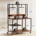 Storage Shelf Multi Tier, Sturdy Wood Metal Shelf with Cabinet and Drawers, Versatile Organizer Rack for Kitchen Garage Pantry