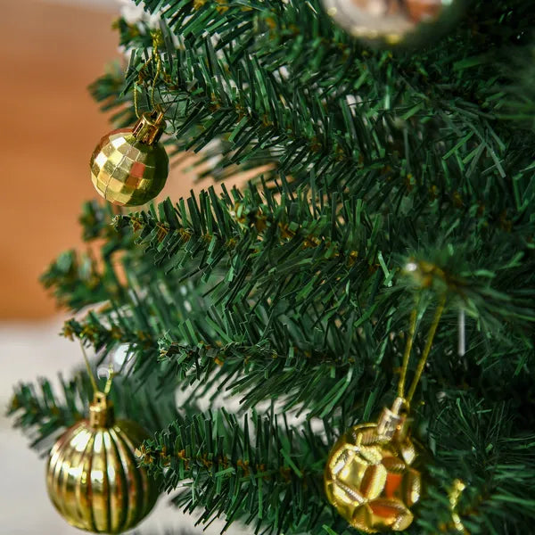 6FT Pencil Slim Artificial Christmas Tree, Unlit Realistic Green PVC Branches, Metal Stand, Space Saving Indoor Xmas Decor