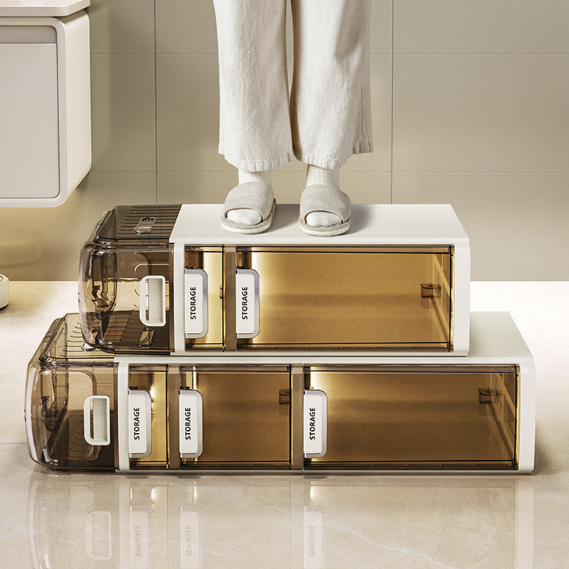 Slender Bathroom Gap Storage Cabinet, 4-Tier Slim Toilet Side Organizer with Drawers & Tissue Outlet, Narrow Waterproof Storage Shelf for Bathroom Laundry Space Saving