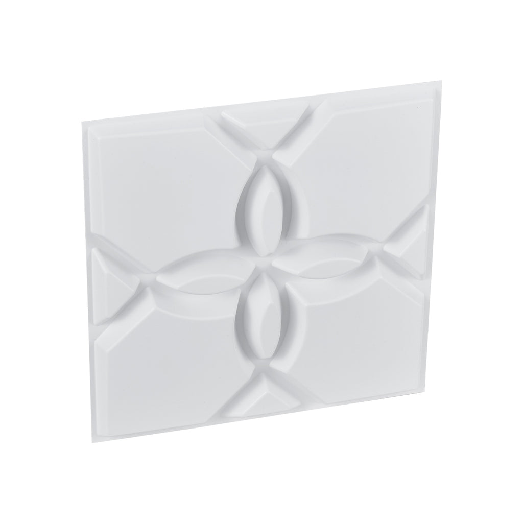 3D Wall Panels 33-Pack, 11.81" x 11.81" Floral Matte White Textured PVC - 32 Sq. Ft Coverage