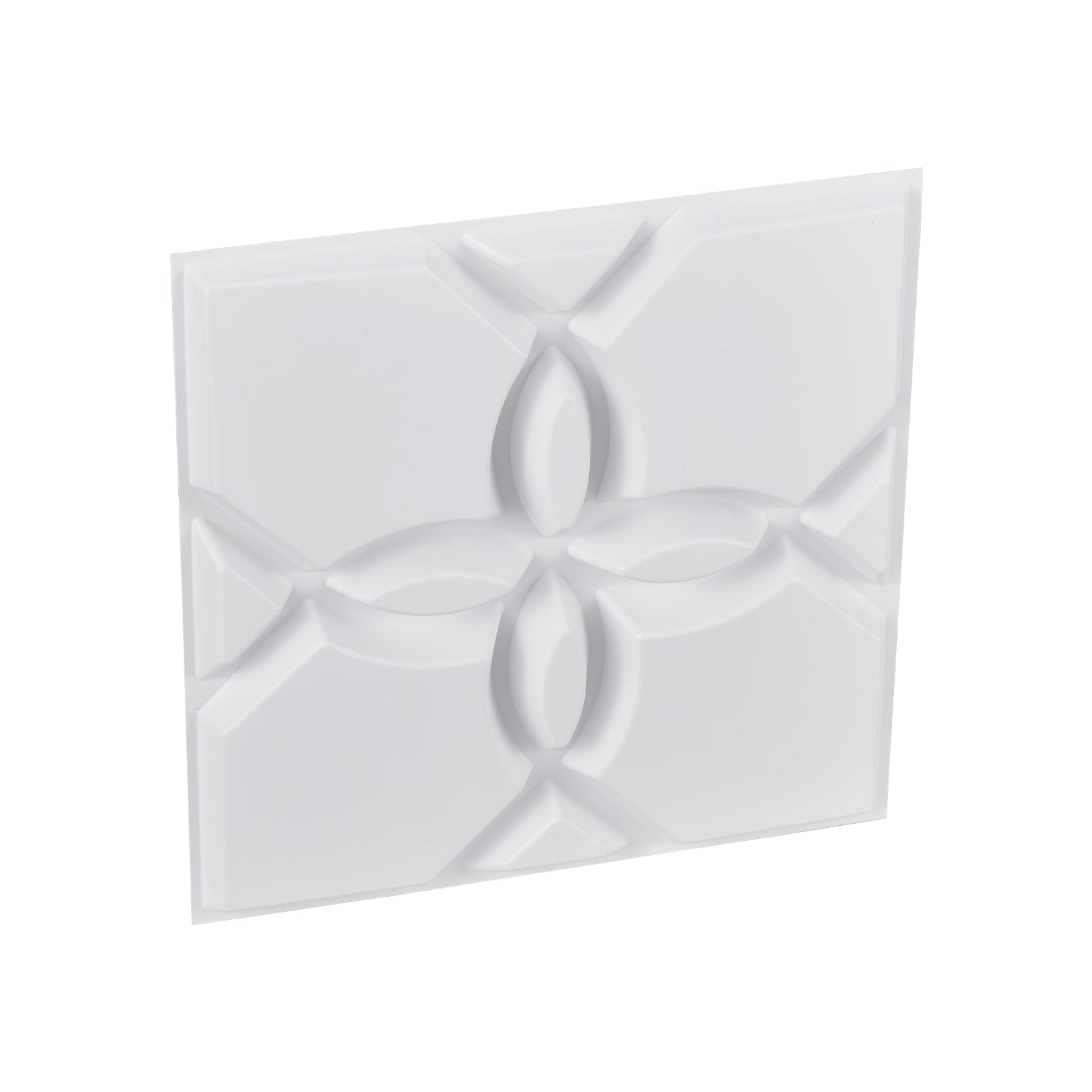 3D Wall Panels 33-Pack, 11.81" x 11.81" Floral Matte White Textured PVC - 32 Sq. Ft Coverage