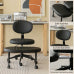 Ergonomic Posture Chair with Footrest, Black Knee Chair with Cushioned Seat and Back, Rolling Home Office Study Chair for Desk