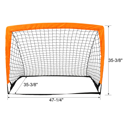 2 Pack Pop Up Soccer Goals, Portable Soccer Nets for Kids Youth Adults, Outdoor Soccer Goal Set for Backyard Games & Soccer Training Orange