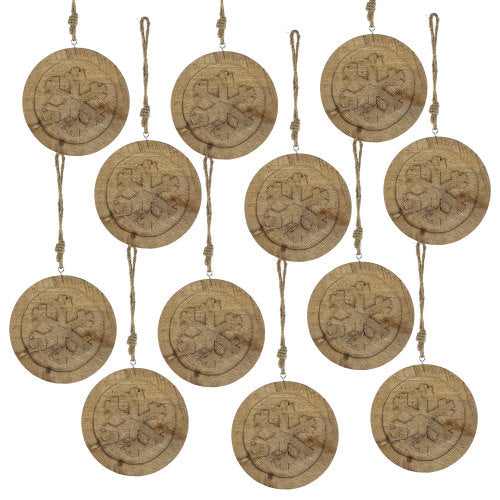 Wooden Christmas ornament set of 12 pieces