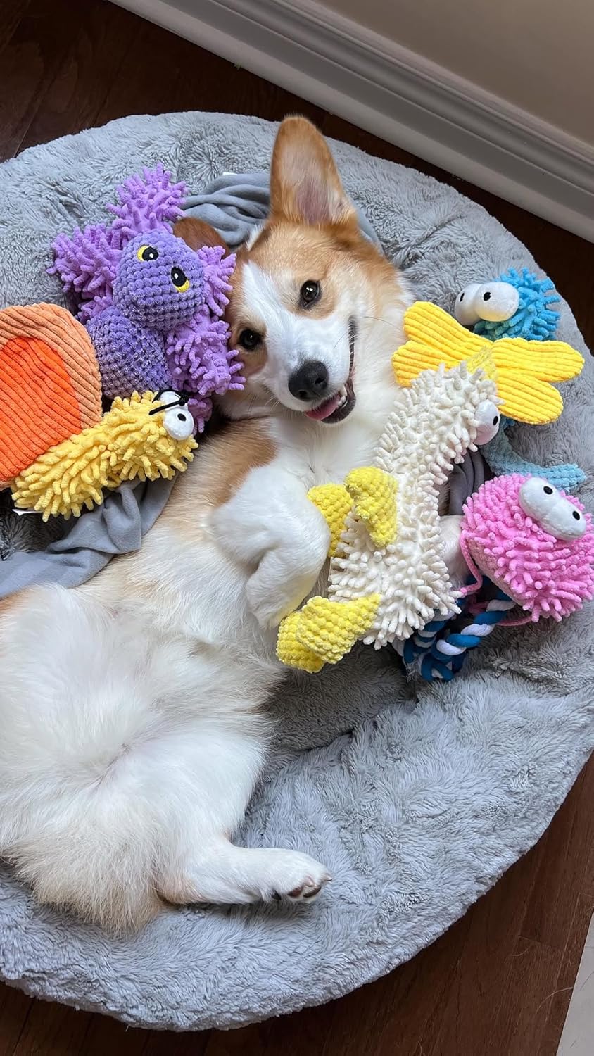ZippyPaws Small Medium Large Dog Toys, Cute Soft Squeaky Crinkle Plush Stuffed Durable Pet Teething Animal Chew Toys for Small to Large Breed, Cognitive Stimuting Boredom Puppy Busy Birthdays Gifts