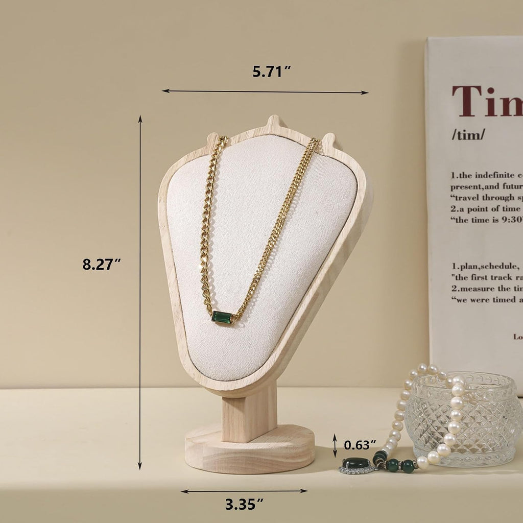 Wood Necklace Display Stand, Bust Jewelry Holder, Jewelry Organizer for Vendors, Retail Shows & Home Display