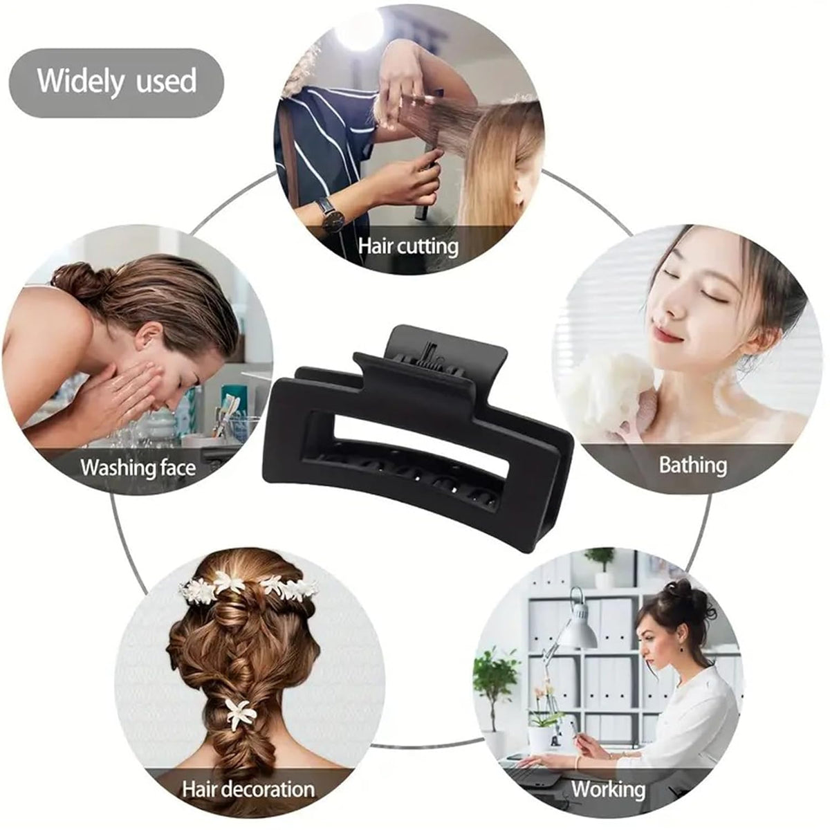 3 Pack Matte Rectangular Hollow Hair Claw Clips, Large Non-Slip Hair Jaw Clips, Strong Hold Hair Clips for Thick & Thin Hair, Women Hair Accessories