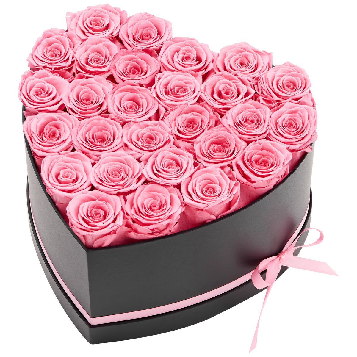 AEELLEEA Preserved Real Pink Roses Heart Gift Box, 27 Forever Eternal Roses, Romantic Gift for Valentine's Day, Mother's Day & Birthday