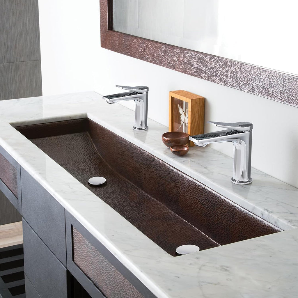 Single Hole Bathroom Faucet, Polished Chrome Single Handle Sink Faucet , 1 Hole Deck Mount Bathroom Vanity Faucet, Comes with Pop up Drain