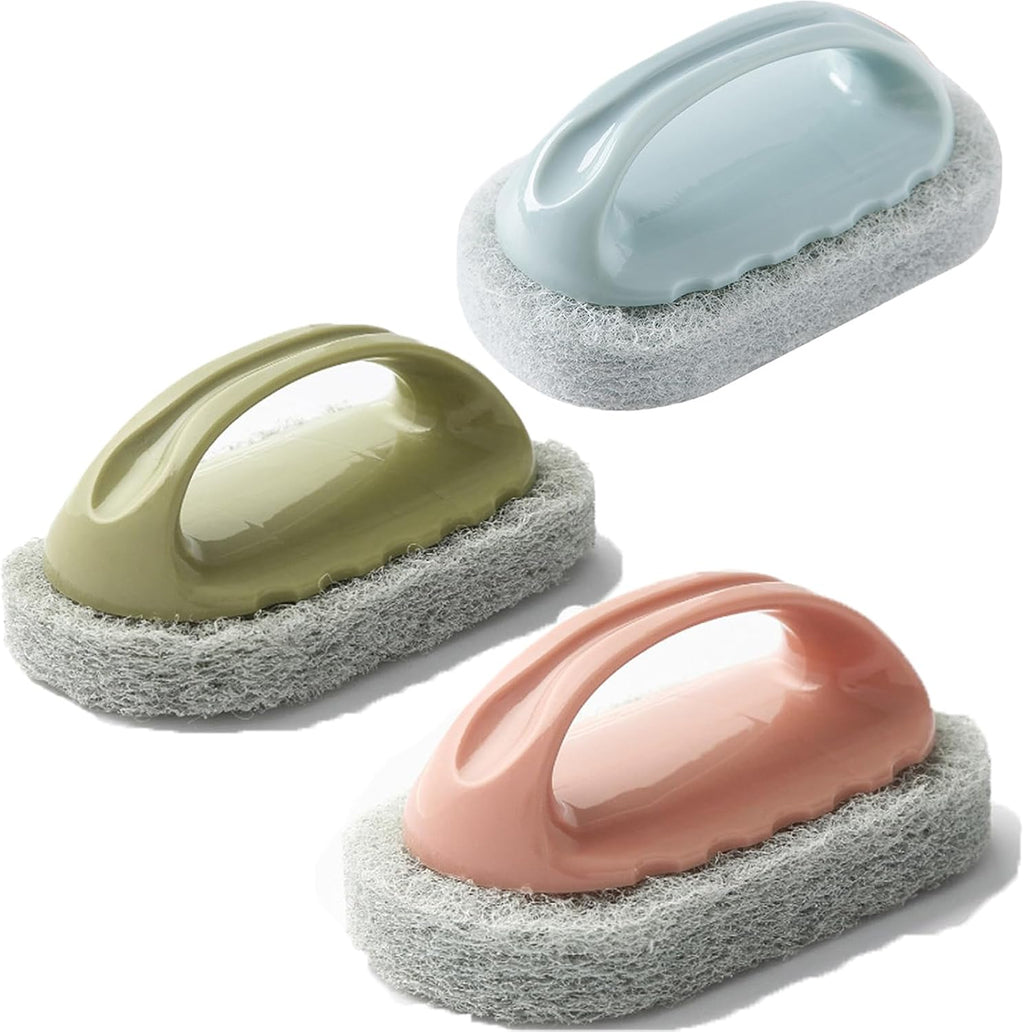 Dish Soap Scrub Brush, Shower Cleaner Brush, Bathtub Cleaner Shower Brush for Cleaning, Ergonomic Handle All Purpose Kitchen Bathroom Scrubbing Sponge Brush (Random Color)