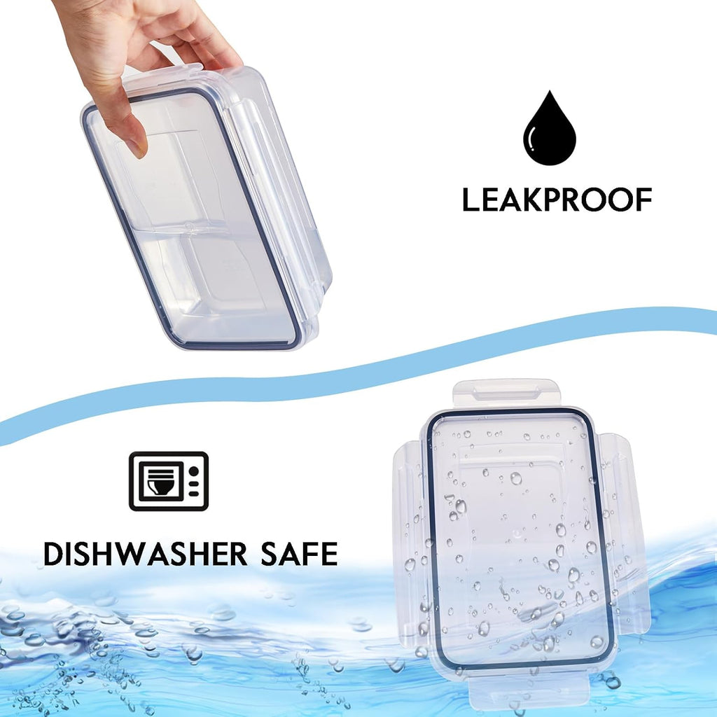 12 Pcs Airtight Food Storage Containers with Lids, Leak Proof Meal Prep, Microwave Freezer & Dishwasher Safe, Multi-Size Plastic Bins for Kitchen
