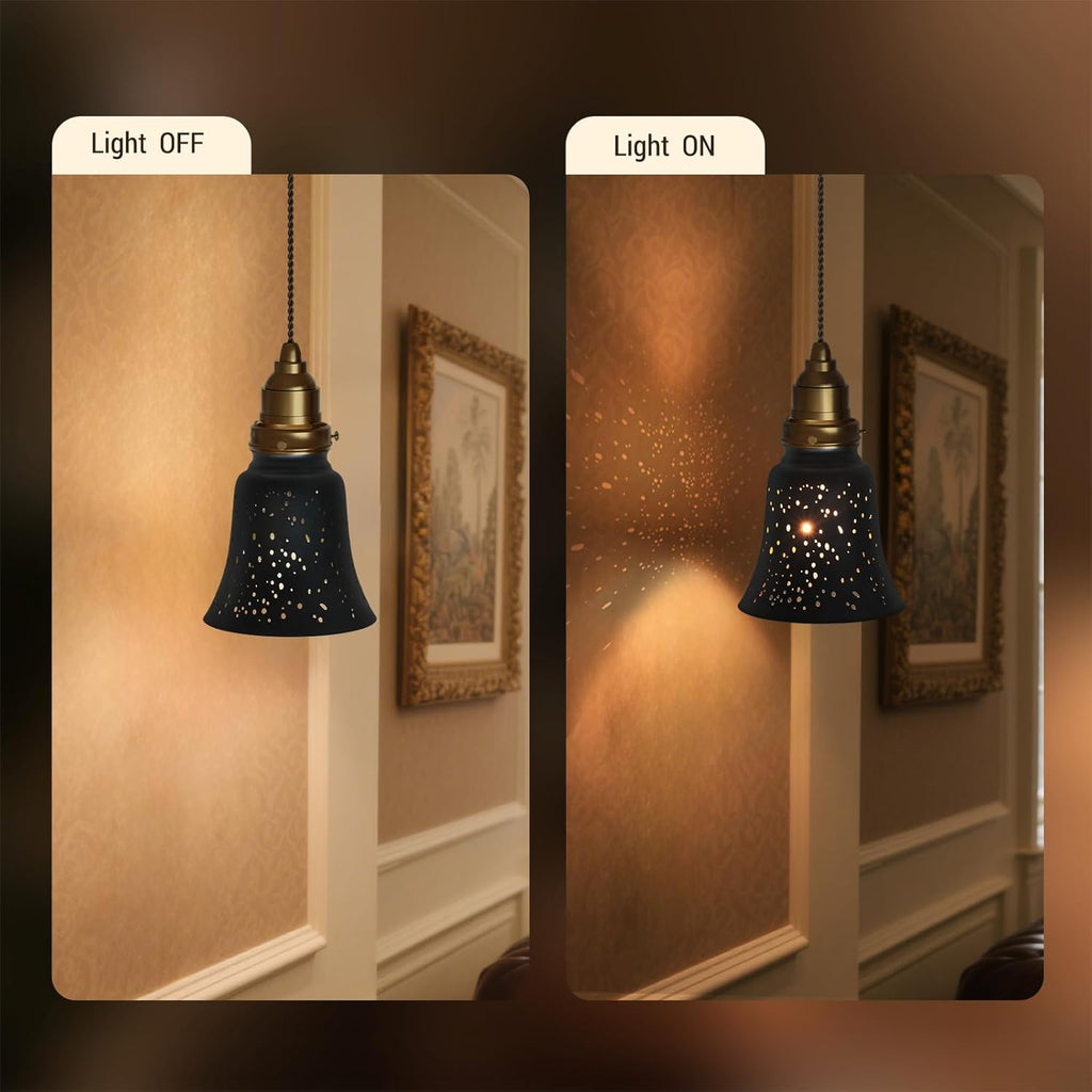 ALUCSET 3 Pack Bell Metal Light Shades, 1-5/8" Fitter, 4.5"×4-3/4" Ceiling Fan Light Cover Replacement, for Chandeliers & Wall Sconces