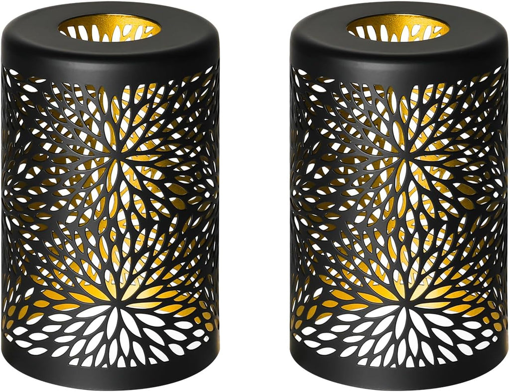 Set of 2 Mini Chrysanthemum Metal Pendant Lamp Shades, 3.5x3.5x5.5 Inches, 1-5/8" Fitter Opening, Replacement Straight Cylinder Lampshades