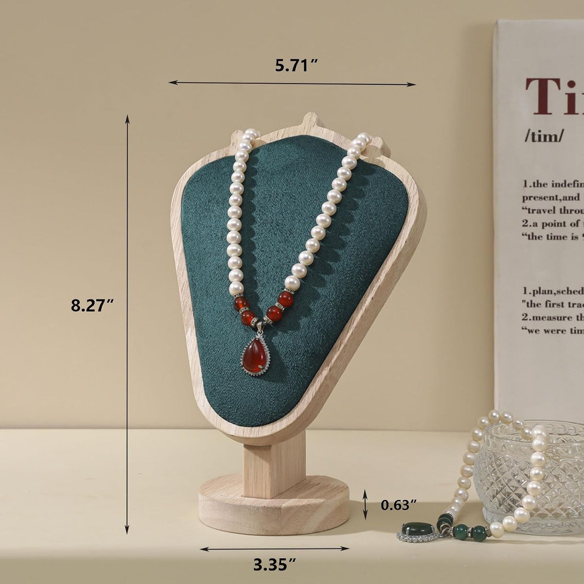 Wood Necklace Display Stand, Bust Jewelry Holder, Jewelry Organizer for Vendors, Retail Shows & Home Display