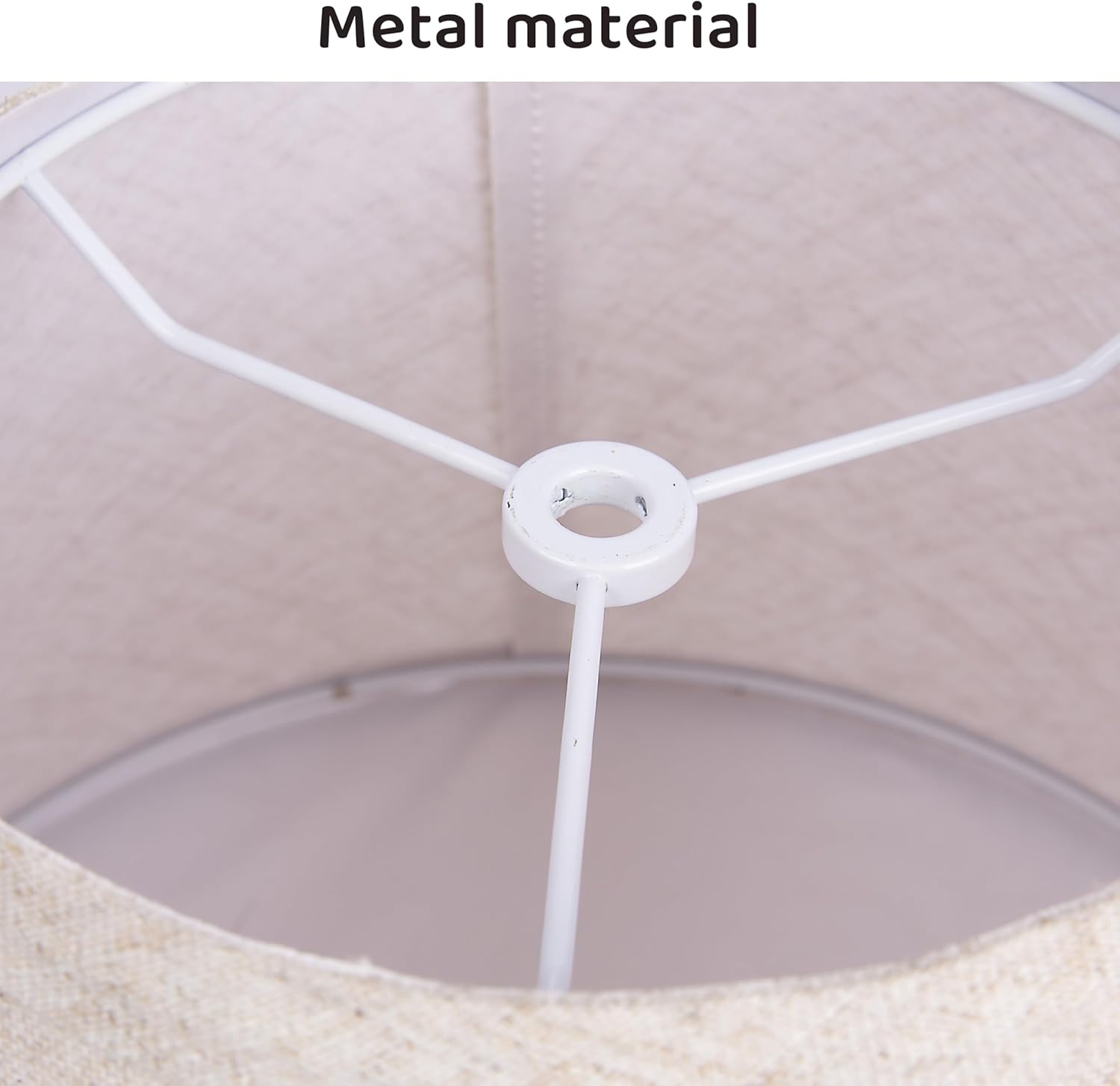 ALUCSET Set of 2 Natural Linen Bell Lamp Shades – 7" Top, 11" Bottom, 8" High, Spider Fitter (Light Brown)