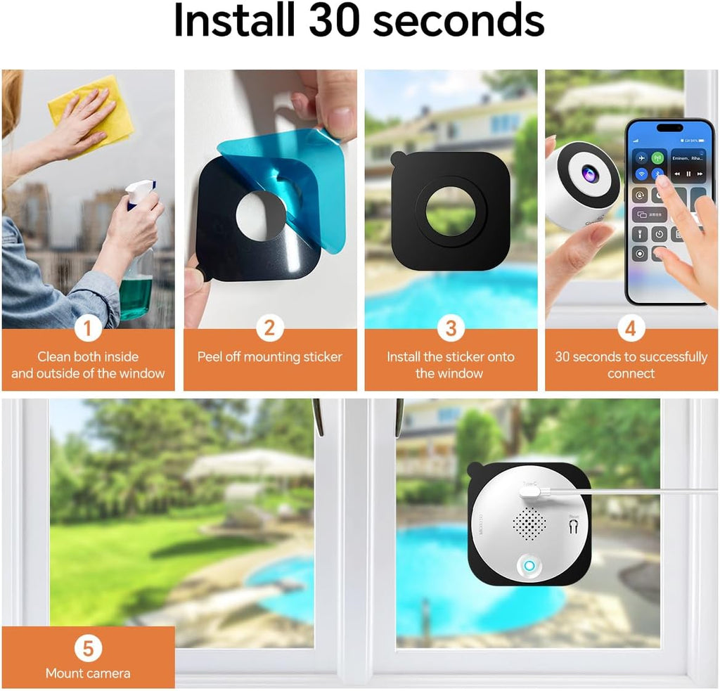 Window Cameras: Indoor Mount, Outdoor Monitor