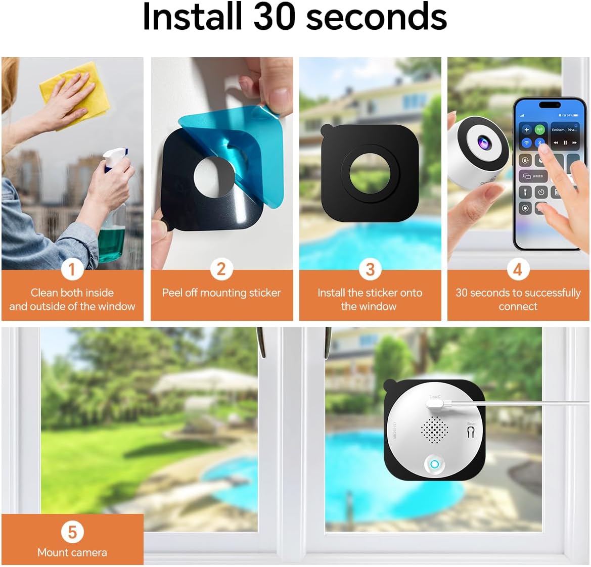 Window Cameras: Indoor Mount, Outdoor Monitor