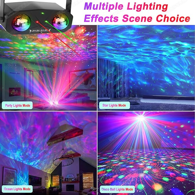 Party Disco Ball, Dj Disco Light Strobe Dance Sound Activated Stage Rave Karaoke Light for Club Dancing Parties KTV Christmas Halloween Birthday Glow Party