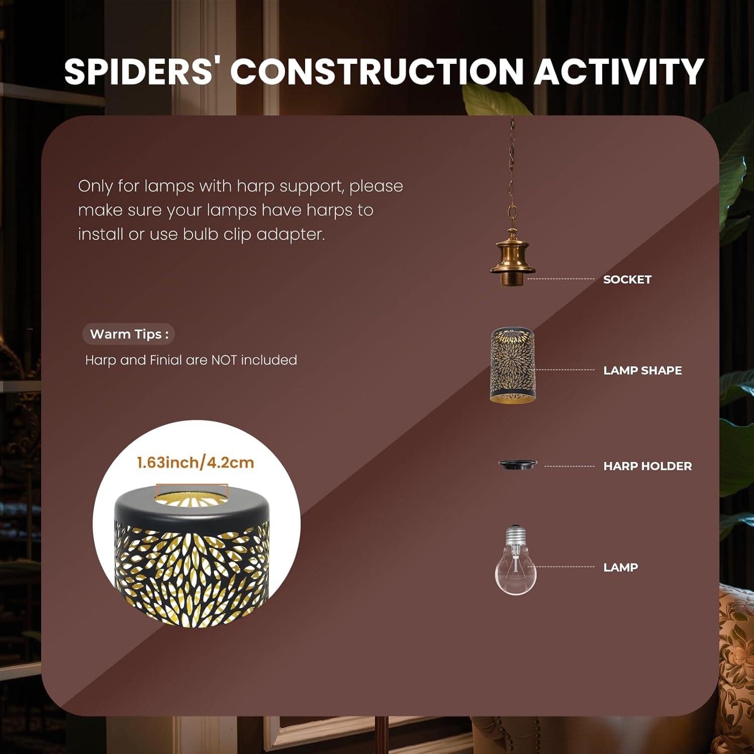 Gothic Oval Lampshade | Etched Forest Design