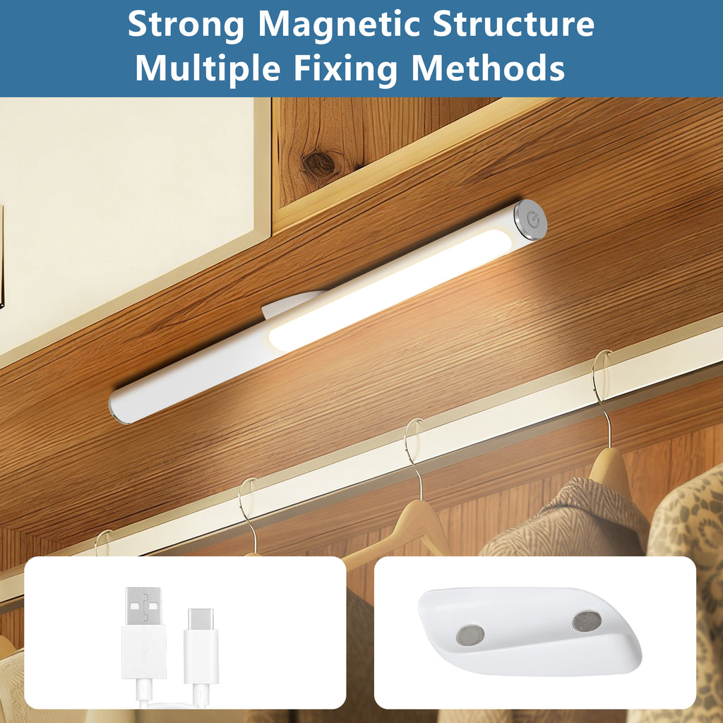AEELLEEA Magnetic LED Desk Lamp, 360° Rotatable Detachable Light Bar, 15 Lighting Modes Dimmable USB Table Lamp for Study Reading Work
