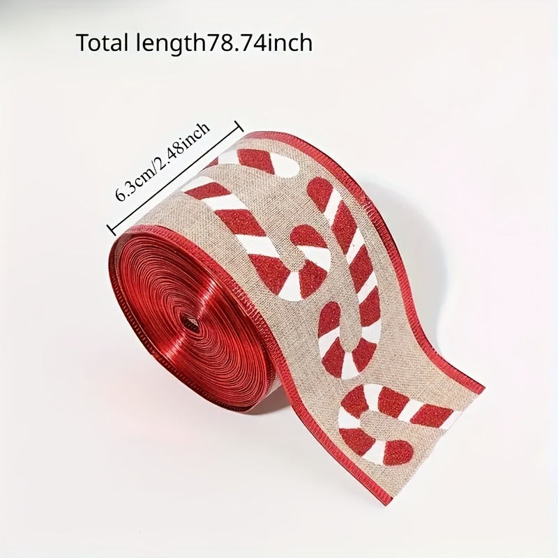 Creative Christmas Ribbon (4-piece set), suitable for handmade and commercial decoration, three-dimensional patterns, exquisite and eye-catching