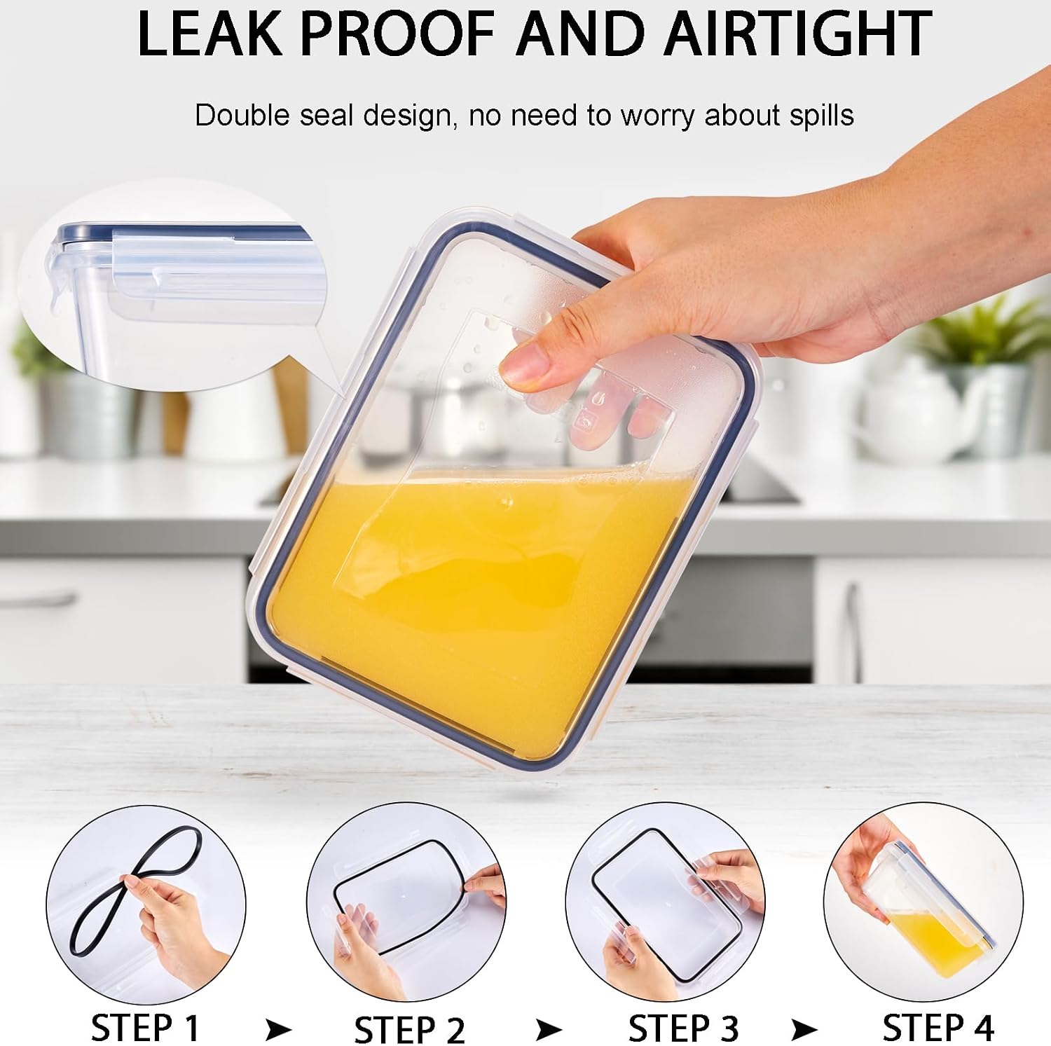 12 Pcs Airtight Food Storage Containers with Lids, Leak Proof Meal Prep, Microwave Freezer & Dishwasher Safe, Multi-Size Plastic Bins for Kitchen