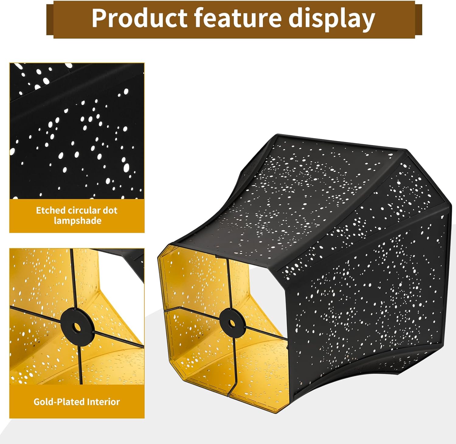Square Cut Bell Lampshade | Etched Starry Sky Design