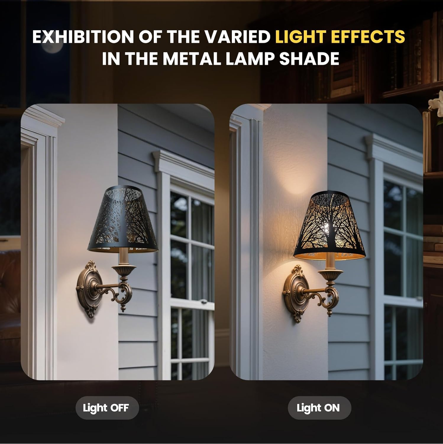 ALUCSET 2Pcs Mini Bell Lamp Shades, 3×6×5" Clip On Chandelier Light Covers