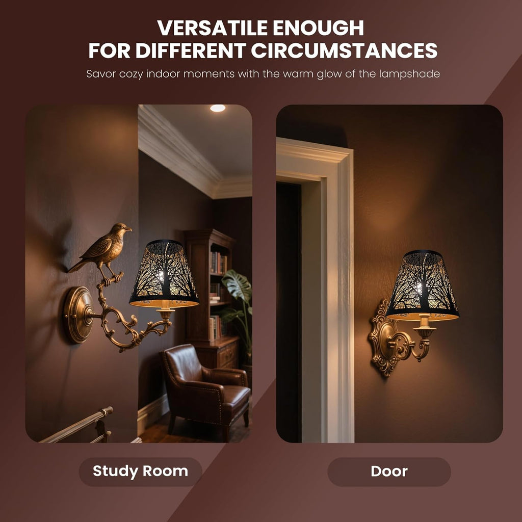 ALUCSET 2Pcs Mini Bell Lamp Shades, 3×6×5" Clip On Chandelier Light Covers