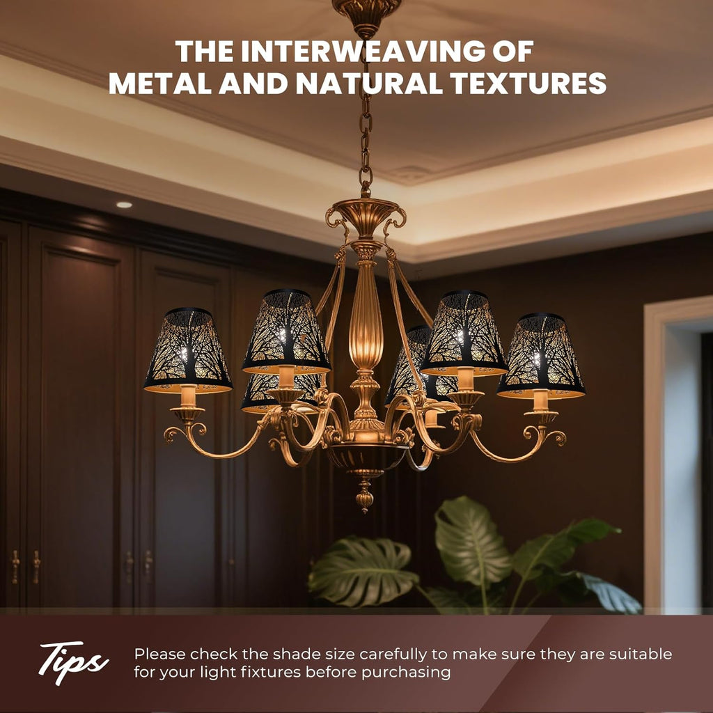 ALUCSET 2Pcs Mini Bell Lamp Shades, 3×6×5" Clip On Chandelier Light Covers