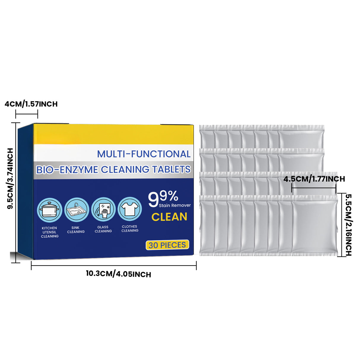 30-Count Multi-Purpose Cleaning Tablets for Kitchen, Bathroom, Glass & Household Surfaces
