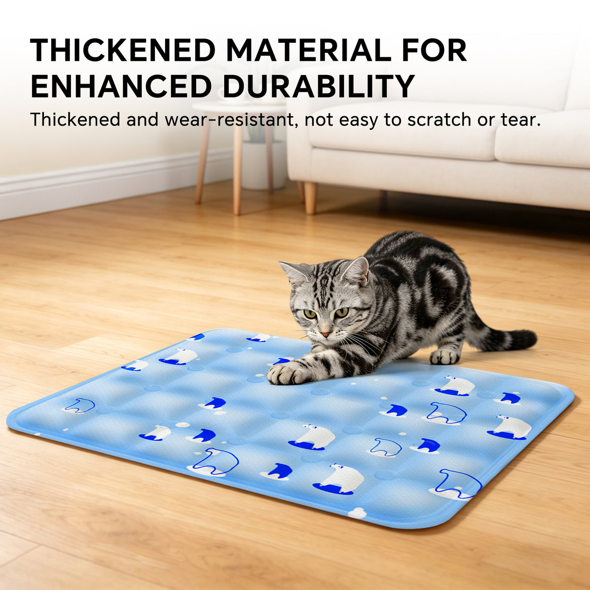 Water-Fill Pet Cooling Mat for Cats & Dogs, Reusable Washable Summer Cooling Pad, Blue, 35.43" x 23.62"