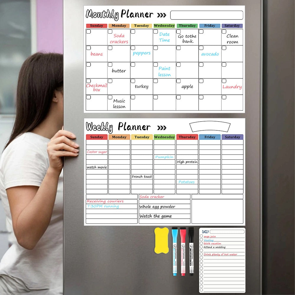 Magnetic refrigerator message board, personalized creative sticker erase anytime you want to record, kitchen warmth sign