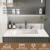 31 Inch Bathroom Vanity Top with Sink, White Marble Look Countertop with Undermount Rectangular Sink and 4 Inch Backsplash