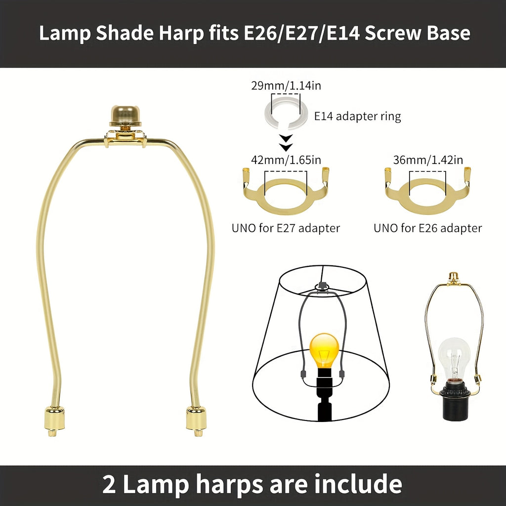 2-Pack Black Starry Sky Drum Lamp Shades, Collapsible Lampshades with Gold Inner Lining, Includes Harp for E26/E27/E14