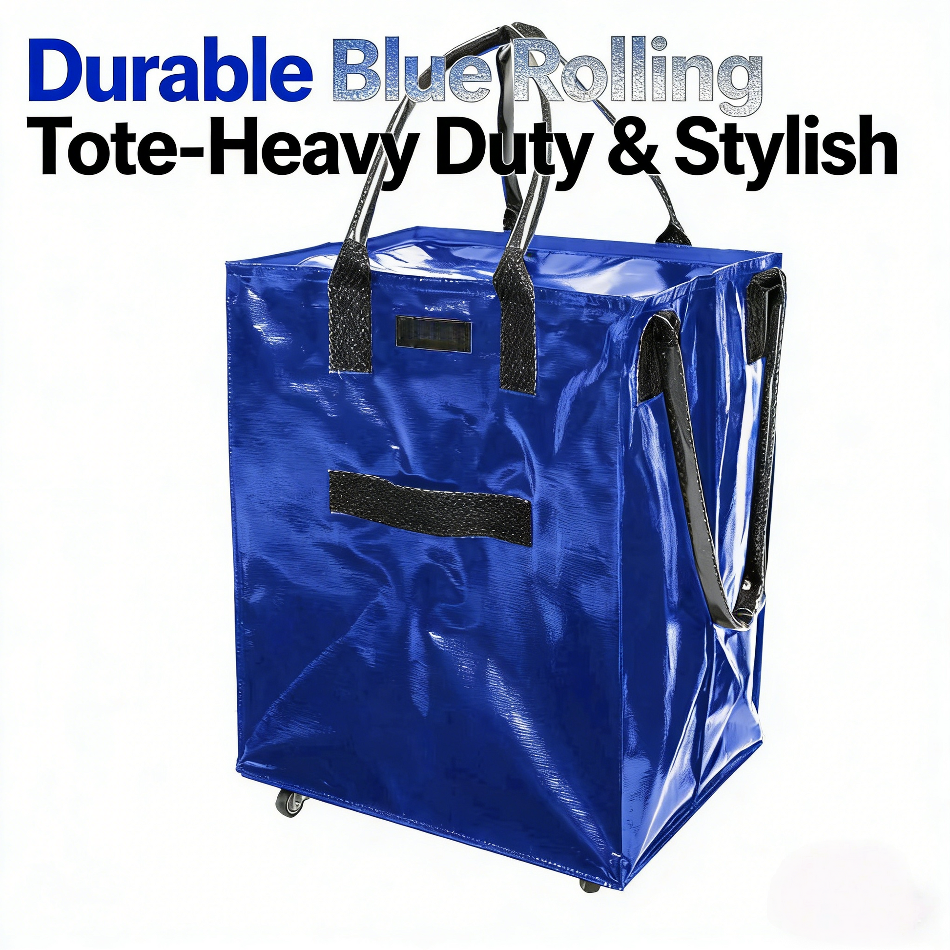Folds Flat Reusable Grocery Bag on Wheels, Waterproof Shopping Trolley Bag, Foldable Rolling Cart Bag for Grocery, Travel & Home Storage, Space-Saving Utility Organizer