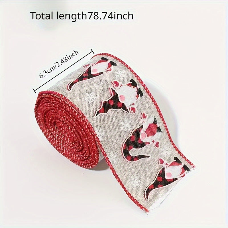 Creative Christmas Ribbon (4-piece set), suitable for handmade and commercial decoration, three-dimensional patterns, exquisite and eye-catching