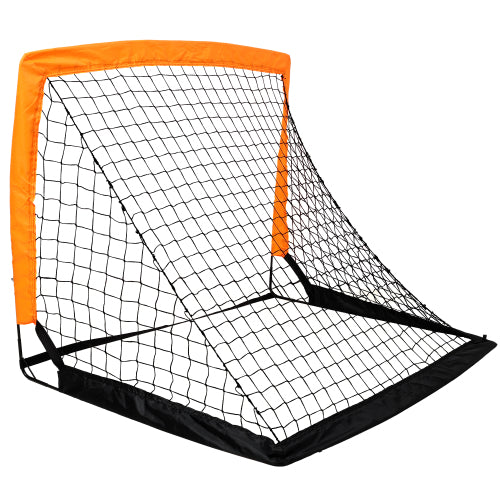 2 Pack Pop Up Soccer Goals, Portable Soccer Nets for Kids Youth Adults, Outdoor Soccer Goal Set for Backyard Games & Soccer Training Orange