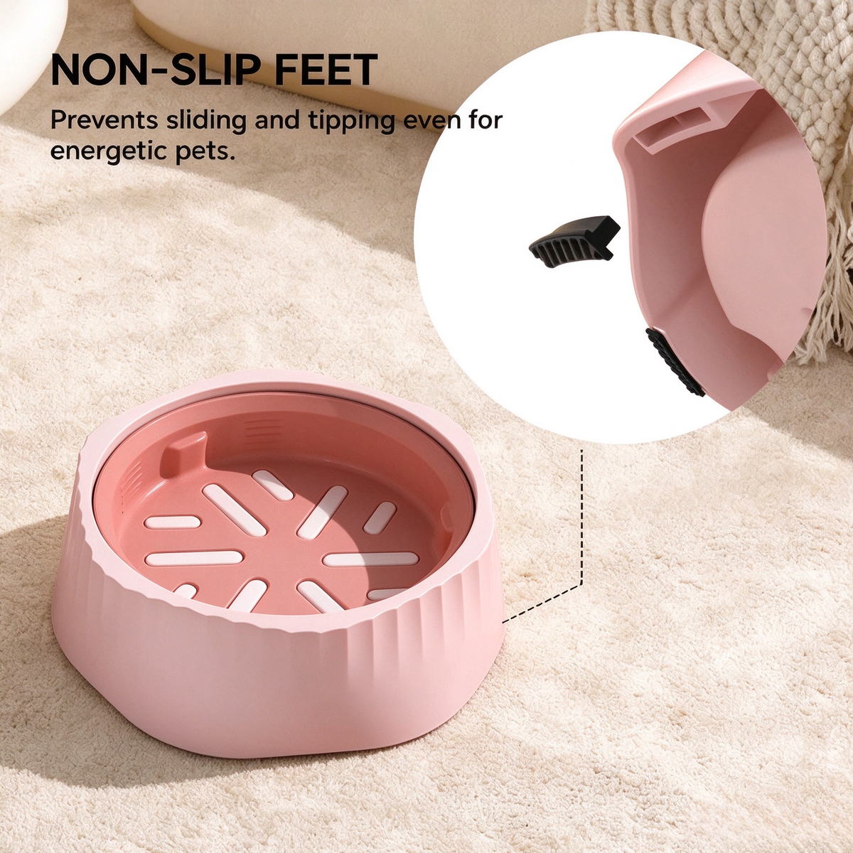 2-in-1 Pet Slow Feeder Bowl, Anti-Choke Maze Food Bowl with Non-Slip Base, Washable Pet Feeding Dish for Cats Small Dogs