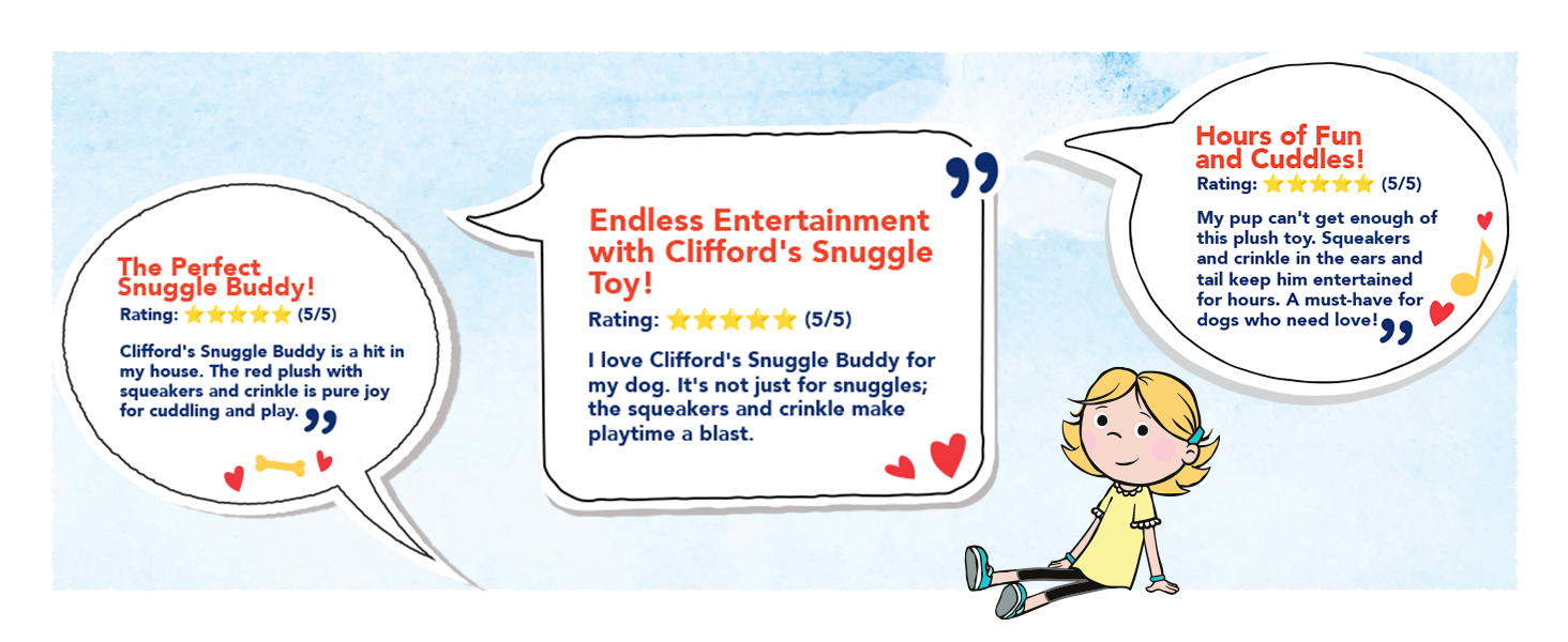 Clifford® Snuggle Buddy 14" Plush Dog Toy | Cozy Dog Stuffed Animals Play Toy for Medium to Large Dogs | Comfort, Squeakers, Crinkle, Interactive Bonding