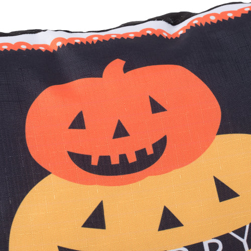 20x20" Halloween Pumpkin Pillow, Black Orange Triple Stacked Jack-O-Lantern Plush Throw Pillow for Couch, Bed & Entryway Decor.